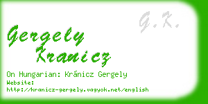 gergely kranicz business card